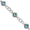 Shey Couture Sterling Silver with 14K Accent 7.5 Inch Antiqued Cushion Light Swiss Blue Topaz Bracelet