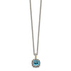 Shey Couture Sterling Silver with 14K Accent 18 Inch Antiqued Blue Topaz Necklace