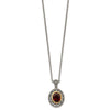 Shey Couture Sterling Silver with 14K Accent 18 Inch Antiqued Oval Garnet Necklace