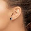 Sterling Silver w/ 14K Accent Gemstone Post Earrings