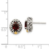 Sterling Silver w/ 14K Accent Gemstone Post Earrings