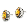 Sterling Silver w/ 14K Accent Gemstone Post Earrings