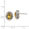 Sterling Silver w/ 14K Accent Gemstone Post Earrings