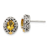 Sterling Silver w/ 14K Accent Gemstone Post Earrings