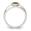 Shey Couture Sterling Silver Rhodium-plated with 14K Accent Oval Bezel Rhodolite Garnet Oval Ring