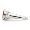 Shey Couture Sterling Silver Rhodium-plated with 14K Accent Oval Bezel Rhodolite Garnet Oval Ring