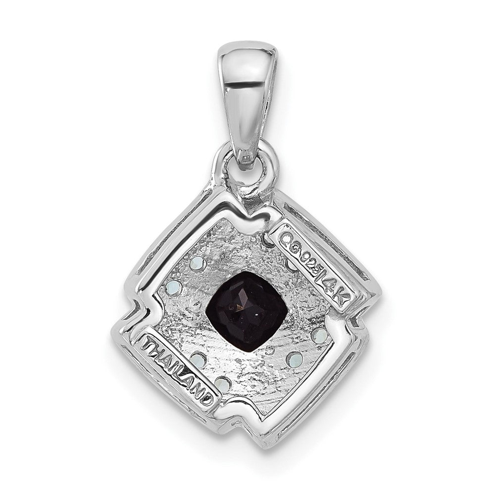 Shey Couture Sterling Silver Rhodium-plated with 14k Accent .49 Onyx and .16 Swiss Blue Topaz 18 inch Necklace