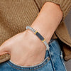 Shey Couture Sterling Silver Rhodium-plated with 14k Accent Sapphire Bangle Bracelet