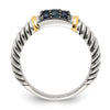 Shey Couture Sterling Silver with 14k Accent Black Rhodium Antiqued Sapphire Ring