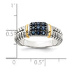 Shey Couture Sterling Silver with 14k Accent Black Rhodium Antiqued Sapphire Ring
