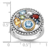 Shey Couture Sterling Silver Rh-plated w/14k Accent .47Citrine/.93Swiss Blue Topaz/.15Light Blue Topaz/.13Peridot/.67Garnet/.39Wht Topaz Ring