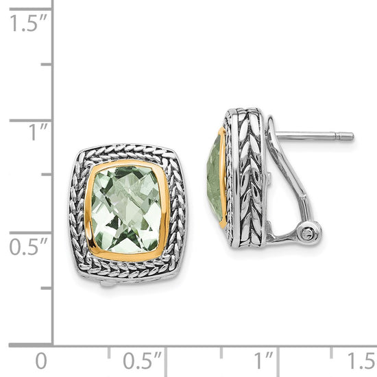 Sterling Silver with 14K Accent Gemstone Earrings