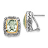 Sterling Silver with 14K Accent Gemstone Earrings
