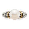 Shey Couture Sterling Silver with 14K Accent Antiqued 8mm Freshwater Cultured Pearl Ring