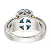 Shey Couture Sterling Silver with 14K Accent Antiqued Oval Swiss Blue Topaz Ring