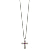Shey Couture Sterling Silver with 14K Accent 18 Inch Antiqued Cushion Bezel Amethyst Cross Necklace