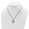 Shey Couture Sterling Silver with 14K Accent 18 Inch Antiqued Cushion Bezel Amethyst Cross Necklace