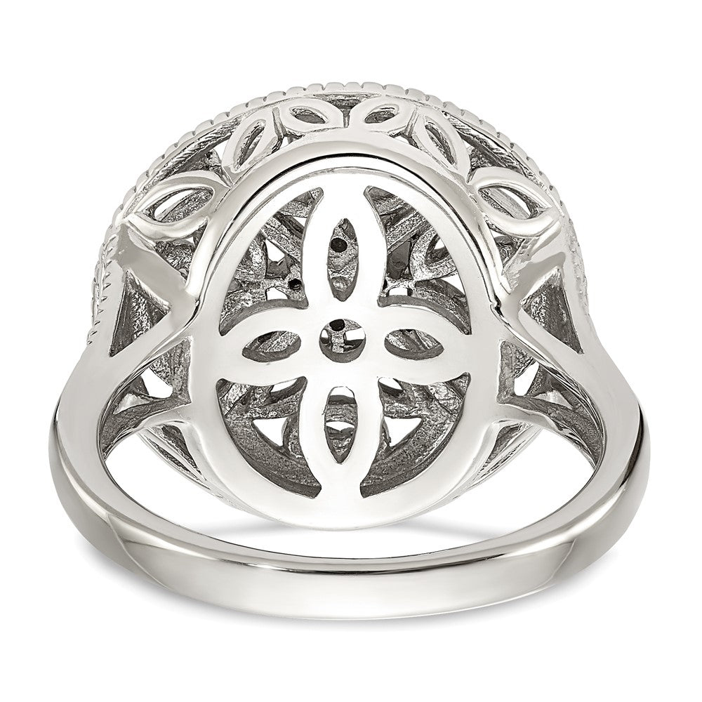 Shey Couture Sterling Silver Rhodium-plated with 14K Accent Diamond Vintage Ring