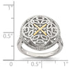 Shey Couture Sterling Silver Rhodium-plated with 14K Accent Diamond Vintage Ring