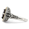 Shey Couture Sterling Silver with 14K Accent Antiqued Checkerboard Cushion Garnet Ring