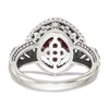Shey Couture Sterling Silver with 14K Accent Antiqued Checkerboard Cushion Garnet Ring