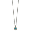Shey Couture Sterling Silver with 14K Accent 18 Inch Antiqued Cushion Swiss Blue Topaz Necklace