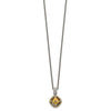 Shey Couture Sterling Silver with 14K Accent 18 Inch Antiqued Cushion Citrine Necklace