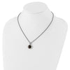 Shey Couture Sterling Silver with 14K Accent 18 Inch Antiqued Checkerboard Cushion Garnet Necklace