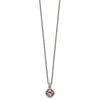 Shey Couture Sterling Silver with 14K Accent 18 Inch Antiqued Cushion Pink Quartz Necklace