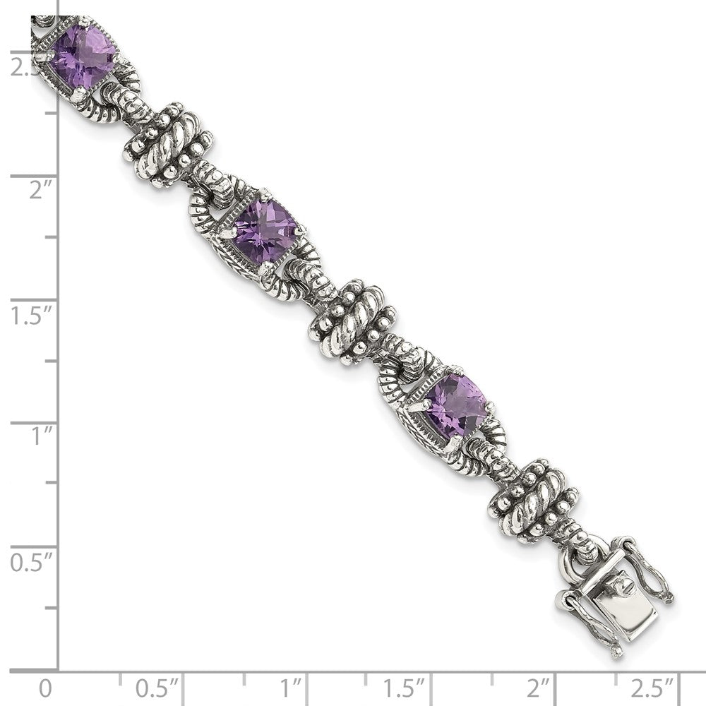 Sterling Silver w/14k Accent Antiqued Gemstone Bracelets