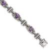 Sterling Silver w/14k Accent Antiqued Gemstone Bracelets