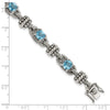 Sterling Silver w/14k Accent Antiqued Gemstone Bracelets