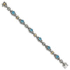 Shey Couture Sterling Silver with 14K Accent 7.5 Inch Antiqued Round Swiss Blue Topaz Bracelet