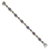 Sterling Silver w/14k Accent Antiqued Oval Gemstone Bracelets