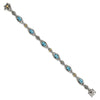 Sterling Silver w/14k Accent Antiqued Oval Gemstone Bracelets