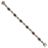 Sterling Silver w/14k Accent Antiqued Oval Gemstone Bracelets
