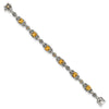 Sterling Silver w/14k Accent Antiqued Cushion Gemstone Bracelets