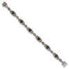 Sterling Silver w/14k Accent Antiqued Cushion Gemstone Bracelets