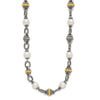 Shey Couture Sterling Silver with 14K Accent 18 Inch Antiqued 8mm Freshwater Cultured Pearl Necklace
