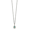 Shey Couture Sterling Silver with 14K Accent 18 Inch Antiqued Cushion Bezel Swiss Blue Topaz Necklace