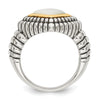 Shey Couture Sterling Silver with 14K Accent Antiqued Mother of Pearl Ring