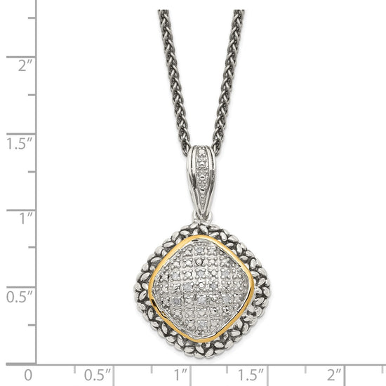 Shey Couture Sterling Silver with 14K Accent 18 Inch Antiqued Diamond Necklace