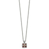 Sterling Silver w/14k Floral Gemstone Necklace