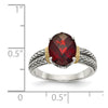 Sterling Silver with 14k Gemstone Ring