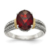 Sterling Silver with 14k Gemstone Ring