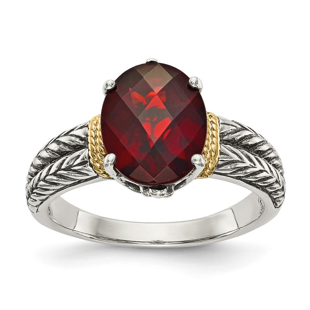 Sterling Silver with 14k Gemstone Ring
