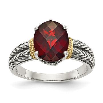 Sterling Silver with 14k Gemstone Ring