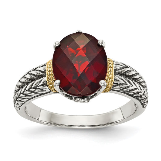 Sterling Silver with 14k Gemstone Ring