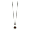 Shey Couture Sterling Silver with 14K Accent 18 Inch Antiqued Diamond and Cushion Checkerboard Garnet Necklace