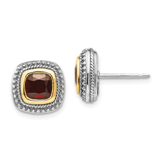 Sterling Silver with 14K Accent Gemstone Earrings
